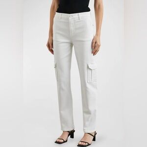 Rails Speedway Cargo Relaxed Boyfriend Salt White Jeans 25 NWT $218